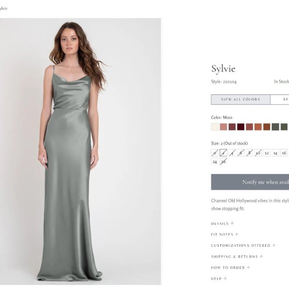 Jenny Yoo Sylvie Dress in Moss - Picture 1 of 5